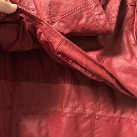 Women’s fashion elements red‎ leather hooded coat size small excellent condition - Picture 10 of 12